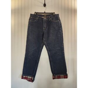 Cabela's Women's Blue Denim Flannel Lined Straight Leg Jean Size 12S W34"x30L"